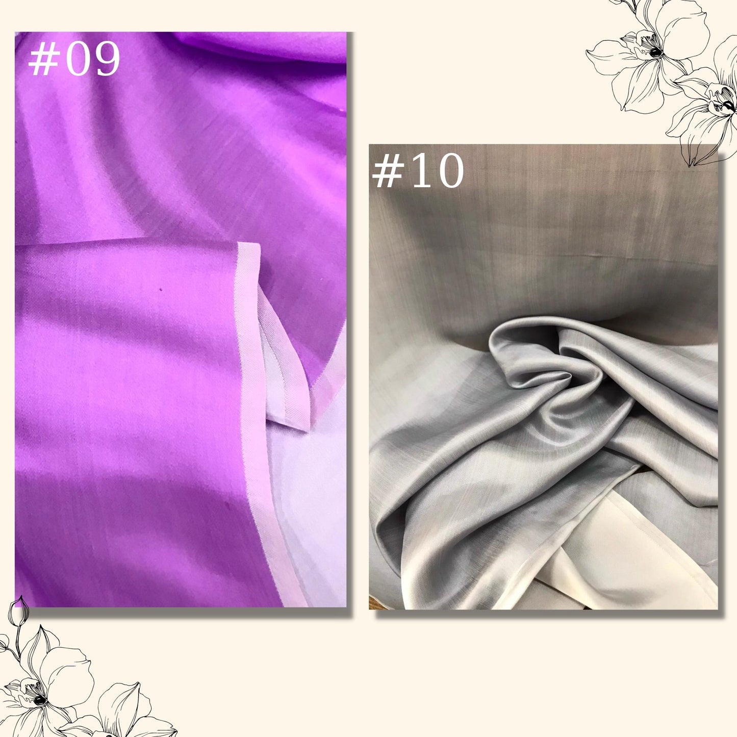 PURE MULBERRY SILK fabric by the yard – Satin silk fabric – 19mm - Organic fiber - Silk apparel fabric - Gift for women