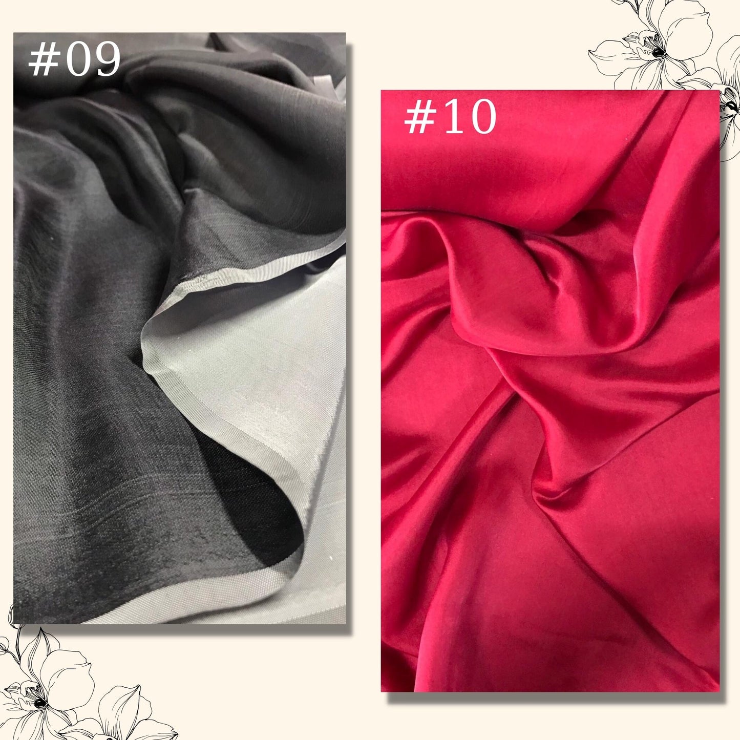 PURE MULBERRY SILK fabric by the yard – Satin silk fabric – 19mm - Silk apparel fabric - Gift for women - Sewing clothes