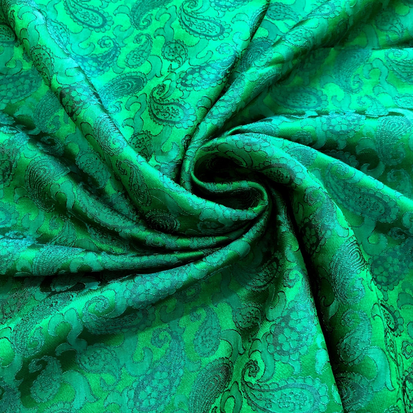 Green fabric with mulberry peacock tails pattern, Pure mulberry silk, Handmade fabric, Organic fiber