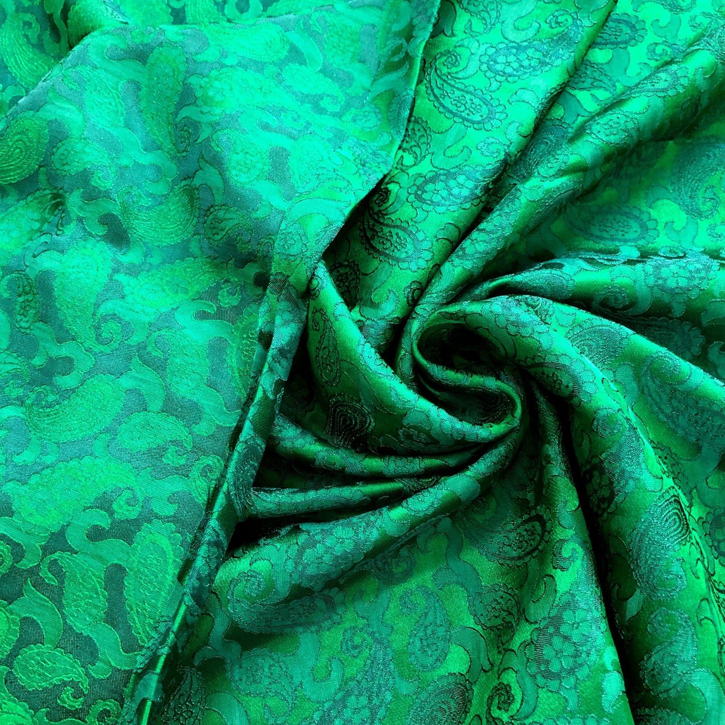 Green fabric with mulberry peacock tails pattern, Pure mulberry silk, Handmade fabric, Organic fiber