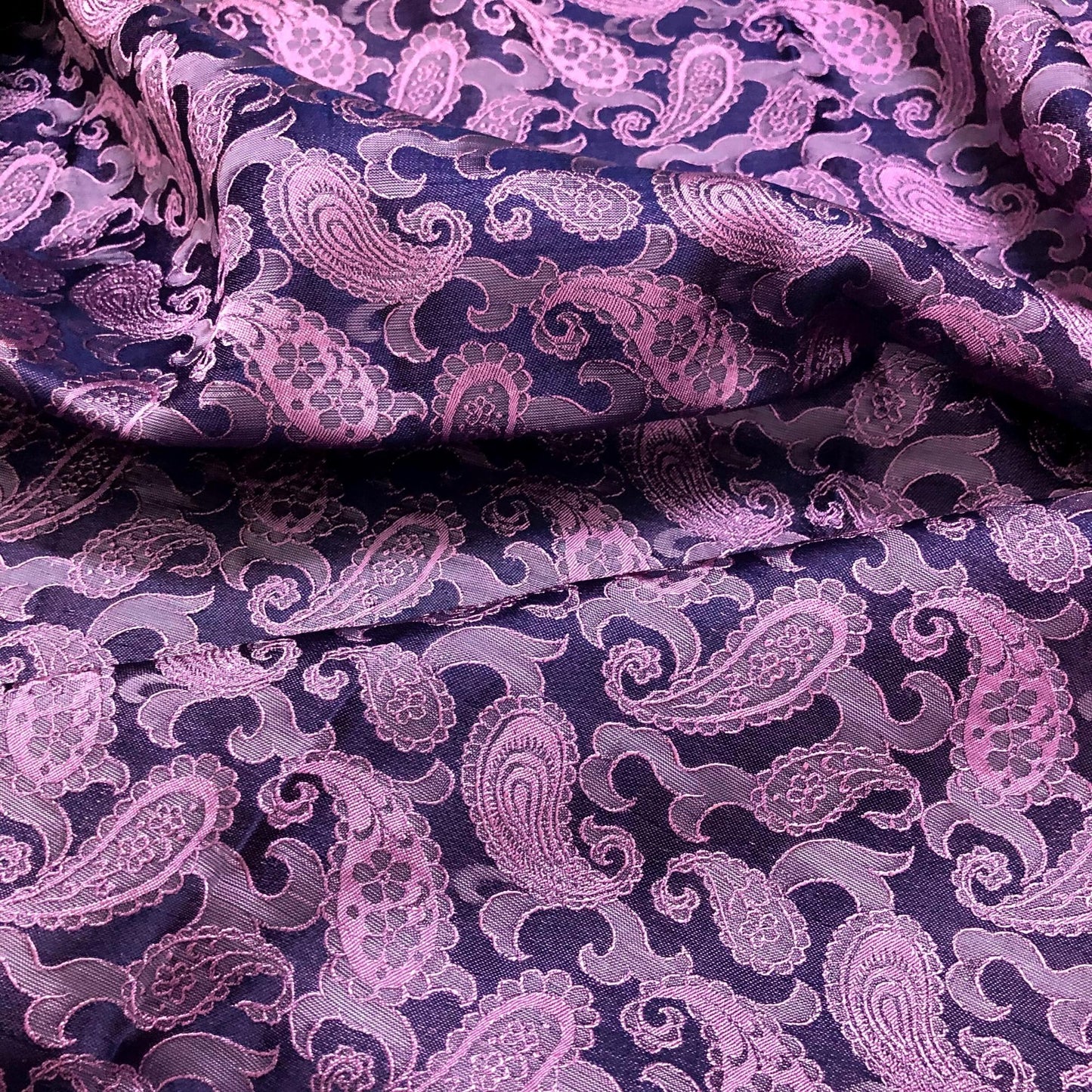 Gray purple fabric with mulberry peacock tails pattern, Pure mulberry silk, Handmade fabric, Organic fiber