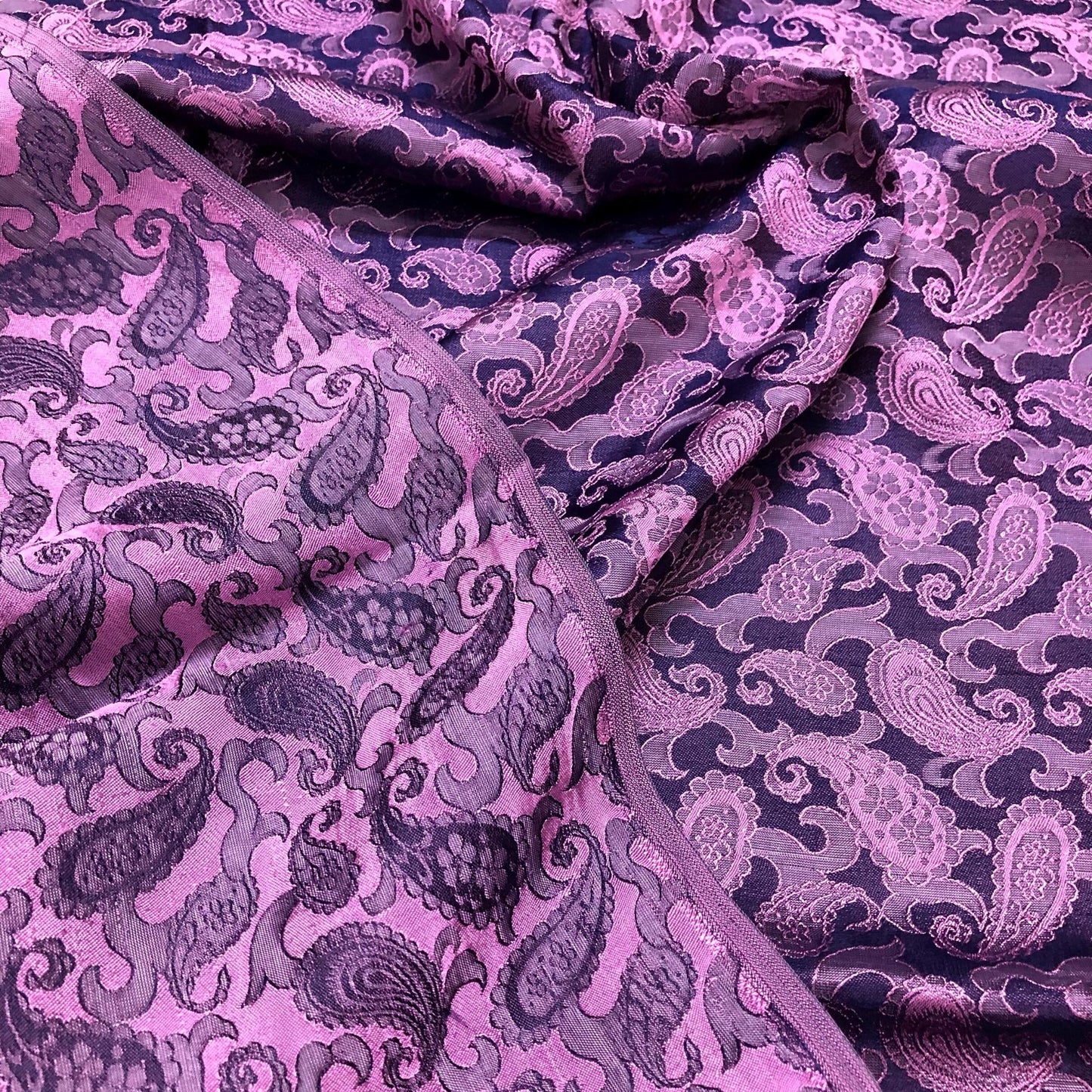 Gray purple fabric with mulberry peacock tails pattern, Pure mulberry silk, Handmade fabric, Organic fiber