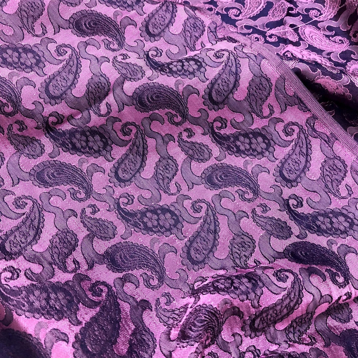 Gray purple fabric with mulberry peacock tails pattern, Pure mulberry silk, Handmade fabric, Organic fiber