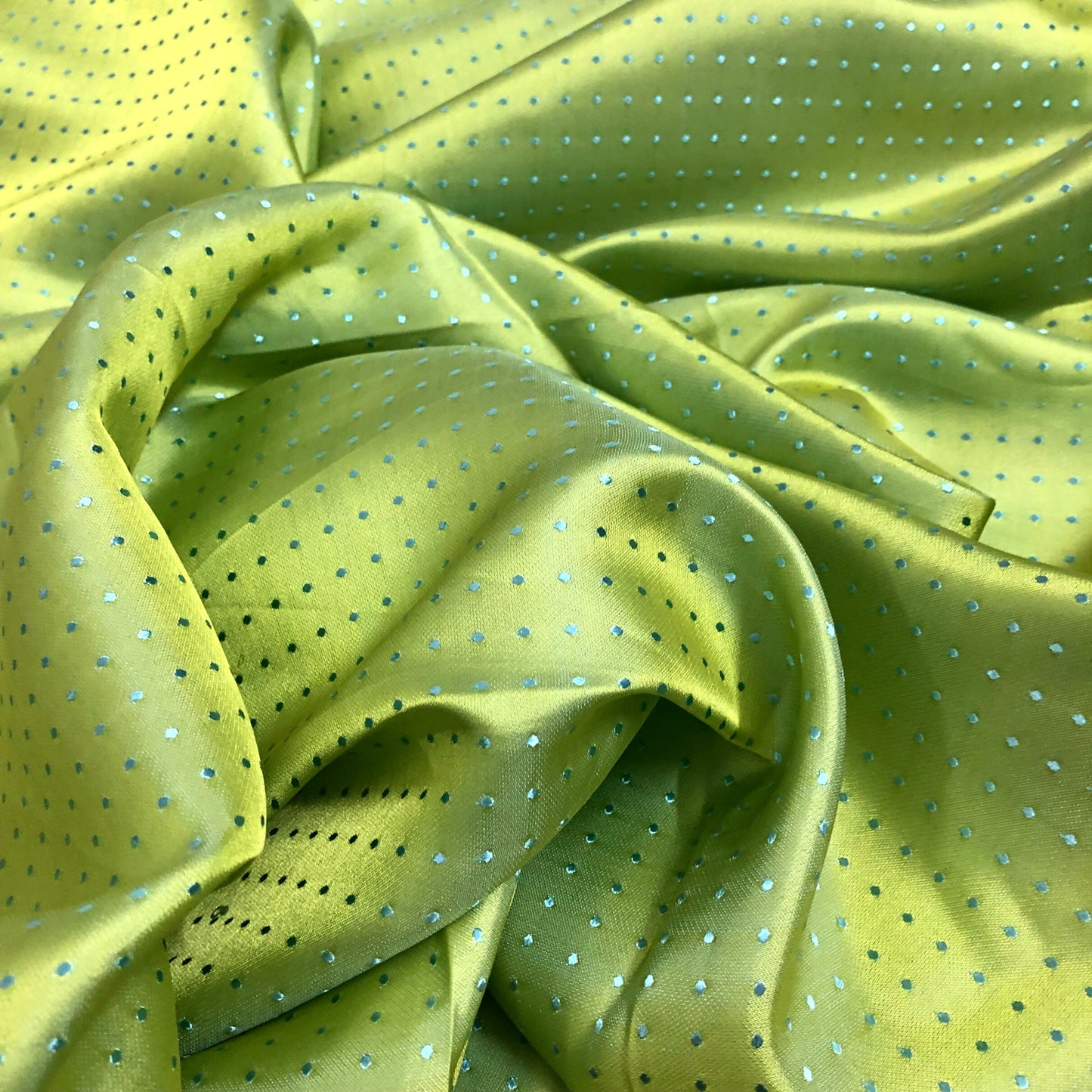 Lemon yellow fabric with mulberry rain dots pattern, Pure mulberry silk, Handmade fabric, Organic fiber